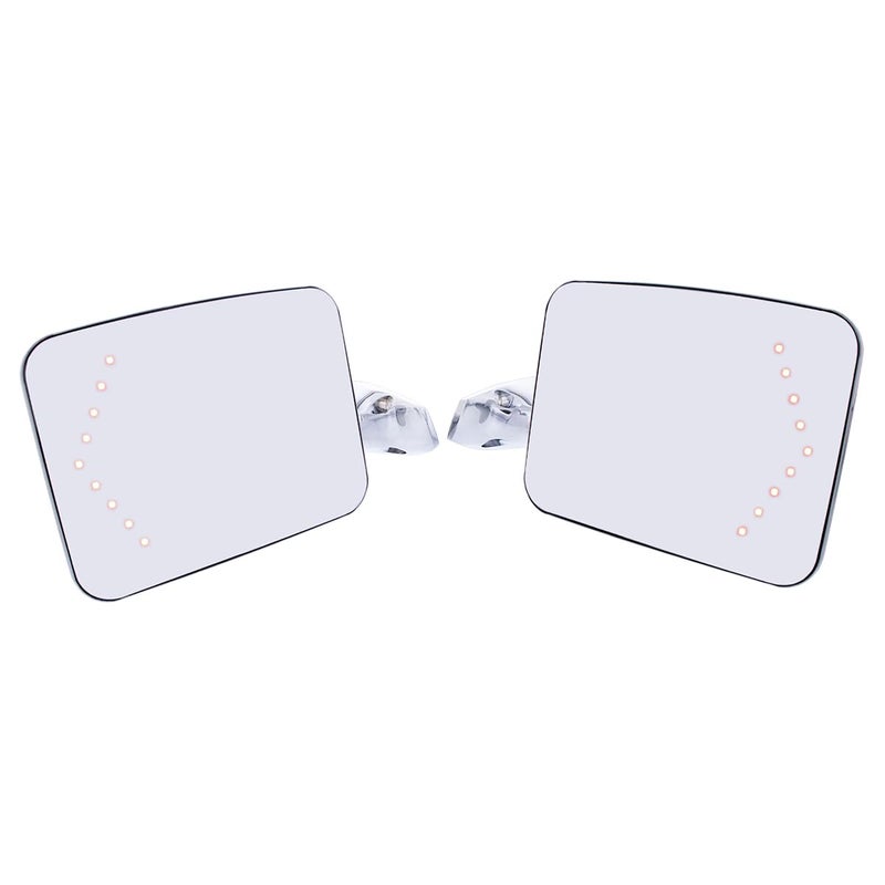 United Pacific 110749 Stainless Steel Exterior Mirror Set w/LED Turn Signal for 1970-72 Chevy/GMC Trucks, Hidden LED Turn Signal - Set of 2 - Image 1